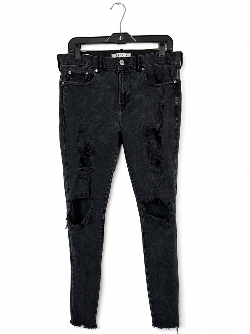 PacSun Black Stacked Skinny Distressed Jeans Men's 30x30